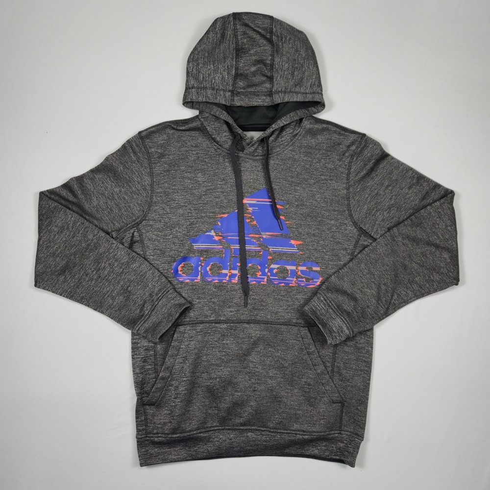 Adidas Climawarm Hoodie Men's‎ S Gray Pullover Fleece Logo Sweatshirt Athletic